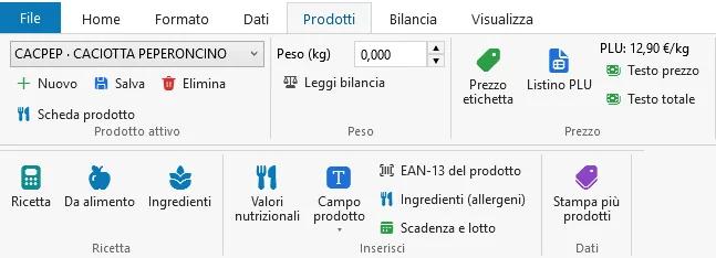 La scheda Prodotti: prezzo, listino e campi