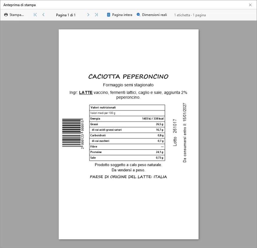L'anteprima di stampa