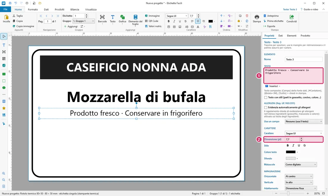 Un testo libero e la sua dimensione